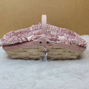 Longaberger Horizon of Hope Rosebud Basket w/ Liner, Tie-On and Protector
